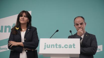 Laura Borràs y Jordi Turull, este viernes.