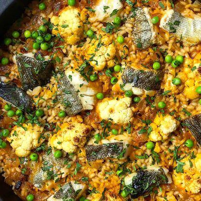 Bacalao jugoso y coliflor crujiente