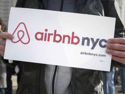 Movilizaci&oacute;n a favor del servicio Airbnb en Nueva York