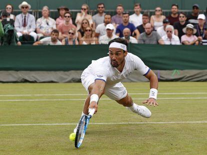 Fognini, durante el partido contra Sandgren.