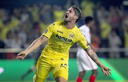 Pato celebra un gol con el Villarreal el pasado mes de agosto. 