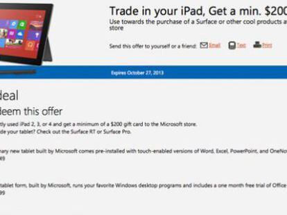 Microsoft da 200 dólares por los viejos iPad