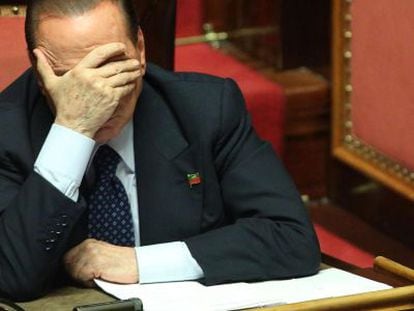 Berlusconi, en el Senado en Roma, el 2 de octubre. 