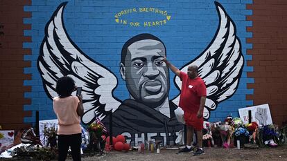 Grafiti en homenaje a George Floyd, en Third Ward, el barrio en el que vivió en Houston (Texas), el pasado miércoles.