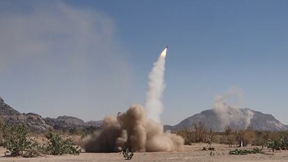 Un ejercicio militar del grupo rebelde yemení Huthi.