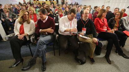 Susana Díaz, Javier Fernández, Fernández Vara e Iceta, el pasado diciembre.