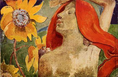 'Mujer pelirroja con flor', de Paul Gauguin.