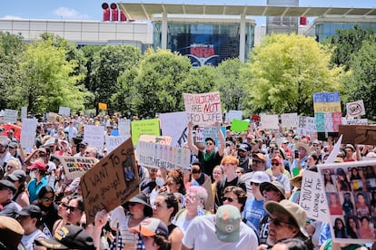 Protesta contra las armas el 27 de mayo en Houston (Texas), donde se celebraba la convención anual de la Asociación del Rifle estadounidense (NRA).