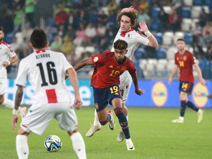 Lamine Yamal este viernes durante el partido contra Georgia.