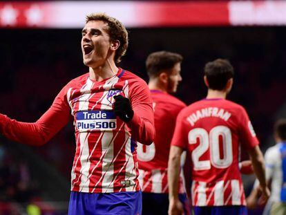 Griezmann celebra un gol en el &uacute;ltimo Atl&eacute;tico-Legan&eacute;s de Liga.