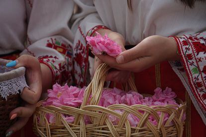 Detail of the Bulgarian Rose Festival, in Kazanla.