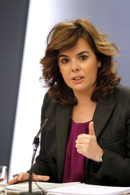 Soraya Sánez de Santamaría, tras el último Consejo de Ministros.