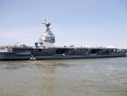Una imagen del Gerald R. Ford, el buque m&aacute;s moderno de la Armada estadounidense