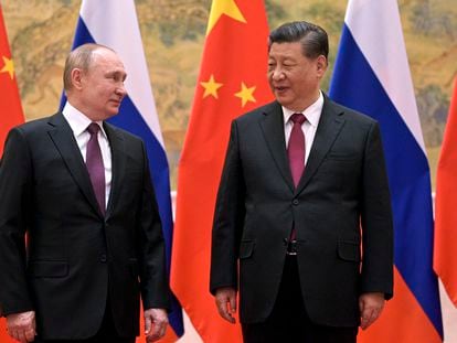 El presidente de Rusia, Vladímir Putin, y su homólogo chino, Xi Jinping, en una imagen de archivo.