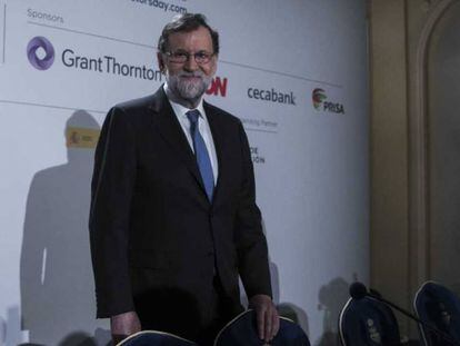 Mariano Rajoy, antes de su intervención en el Spain Investors Day.