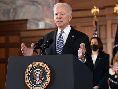El presidente de EE UU, Joe Biden, durante una comparecencia.