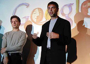 Sergey Brin y Larry Page, en una reciente visita a Madrid.