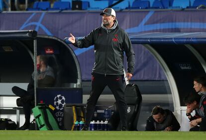 Jurgen Klopp, durante el partido de este martes entre el Madrid y el Liverpool en el Alfredo di Stéfano.