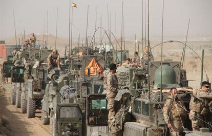 Llegada a la base de Herat de los &uacute;ltimos soldados de Qala- i- Naw, en 2013.