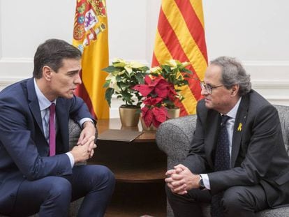 Pedro Sánchez i Quim Torra, dijous a Barcelona.