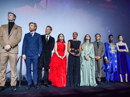 Parte del reparto de 'Star Wars IX', en el estreno en Londres.