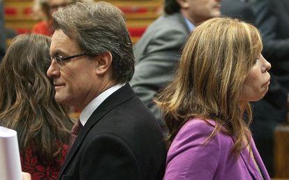 Artur Mas y Alicia Sánchez-Camacho, en una sesión plenaria de hace dos semanas,