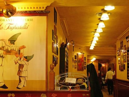 Interior de un restaurante de La Tagliatella en Madrid.