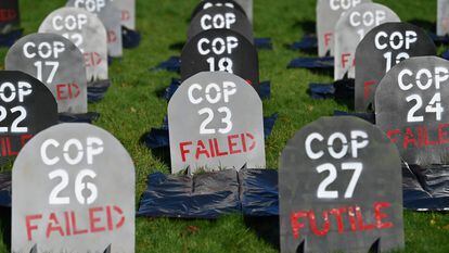 Imagen de una protesta en Glasgow con motivo de la COP26, el pasado noviembre.