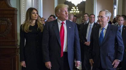 Trump se reúne con los líderes republicanos del Congreso este jueves en Washington.