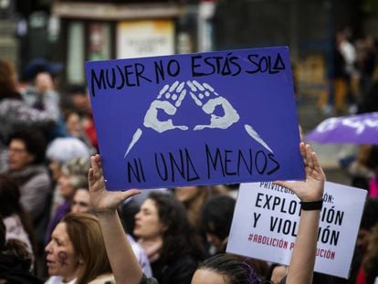 Manifestación contra la violencia de género en Madrid.