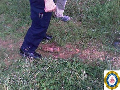 Este es el proyectil de mortero de la Guerra Civil que ha sido hallado por un vecino en Barcelona.