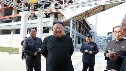 Kim-Jong un este sábado, en una imagen proporcionada por la agencia estatal KCNA.