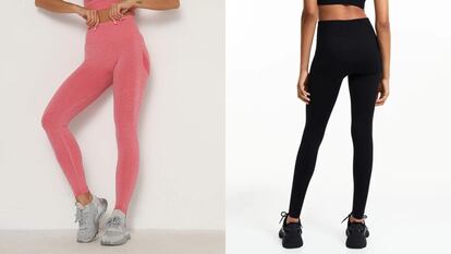 Dos ejemplos de los tonos en los que se pueden encontrar 'online' estos 'leggings' moldeadores para mujer. VOQEEN/H&M.