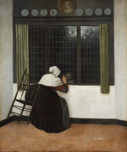 'Mujer en la ventana, mirando a una niña', circa 1655, de Jacobus Vrel. Fondation Custodia, Collection Frits Lugt, París.