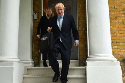 Boris Johnson, ayer, en Londres