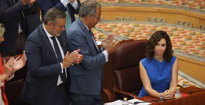La Presidenta de la CAM, Isabel Díaz Ayuso, a la Asamblea de Madrid en la primera jornada del Debate del Estado de la región.