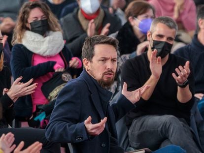 El exvicepresidente del Gobierno, Pablo Iglesias, el pasado 22 de enero un acto por las elecciones autonómicas del 13 de febrero en Castilla y León.