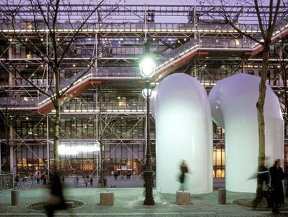Parte de la fachada del Centro Pompidou, en Par&iacute;s.
