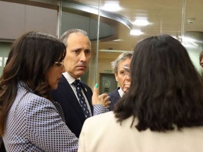 Eugenio Ribón, decano del ICAM, en una reunión convocada por la Consejería de Justicia de Madrid, para recuperar el retraso acumulado tras la huelga de los letrados de la Administración de Justicia.