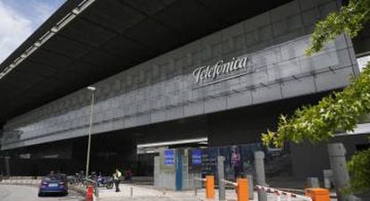 Fachada de la sede corporativa de Telefónica, hoy en el distrito de Las Tablas en Madrid.