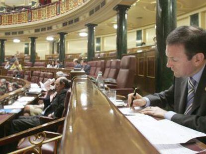 El exlehendakari, durante el debate del Plan Ibarretxe en el Congreso (2005).