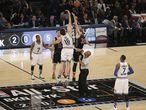 AGX03. Brooklyn (United States), 15/02/2015.- East Team's Pau Gasol of Spain, of the Chicago Bulls (3-L), and West Team's Marc Gasol of Spain, of the Memphis Grizzlies (4-L), jump ball at the start of the NBA All Star game at Madison Square Garden in New York, New York, USA, 15 February 2015. (Baloncesto, España, Estados Unidos) EFE/EPA/JASON SZENES CORBIS OUT