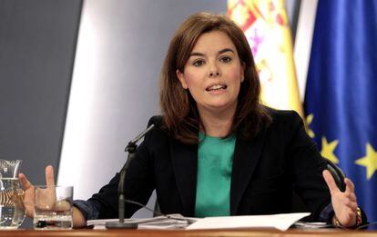 La vicepresidenta del Gobierno, Soraya S&aacute;enz de Santamar&iacute;a