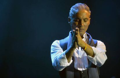 Antonio Manuel Álvarez, Pitingo, durante su actuación en el Cante de la Minas.