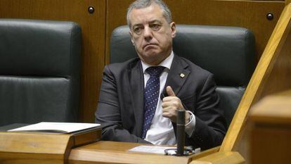 El lehendakari Íñigo Urkullu la semana pasada en el pleno del parlamento vasco.
