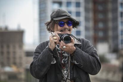 Johnny Depp, aquest divendres a Barcelona, on va presentar la seva última pel·lícula, 'El fotógrafo de Minamata'.