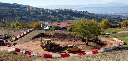 Excavación el pasado noviembre en el paraje del peñón Colorado, donde un equipo de expertos cree haber ubicado la fosa de Lorca.