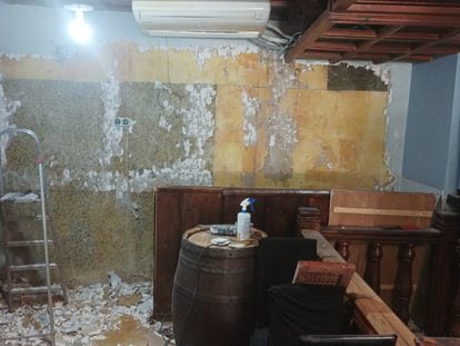 Destrozos en agosto de 2022 en el restaurante afectado por la obra del piso donde vive Isabel Díaz Ayuso.