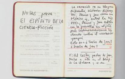 Notas de Roberto Bola&ntilde;o para su novela &#039;El esp&iacute;ritu de la ciencia-ficci&oacute;n&#039;.