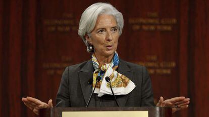 La directora del FMI, Christine Lagarde en Nueva York (EE UU)
